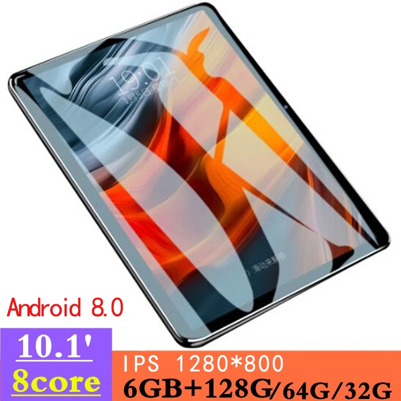 Планшетный ПК экран IPS 2 5 D 6 ГБ + 128 Гб/64 ГБ/16 для Android 8 0 Wi Fi планшетный 10 1 дюймов ядер