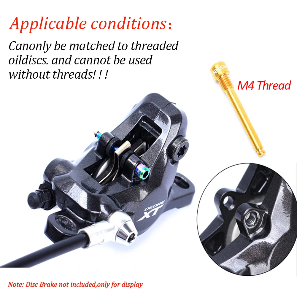 mtb bike 2pcs hydraulische scheiben bremse schrauben m4 265 titan straße fahrrad retainer pin mit sicherungsring bolzen für shimano pad g