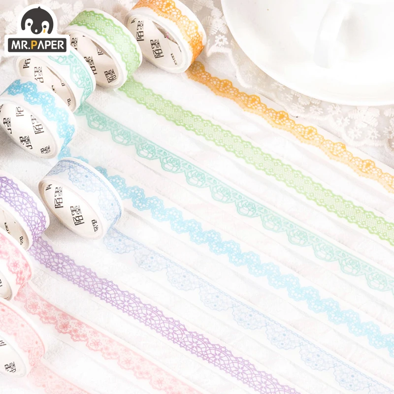 

Mr.Paper 8 Designs 15mm*3m Girl's Lace Skirt Series DIY Creative Hand Account Decor Basic Material Collage Single Washi Tape