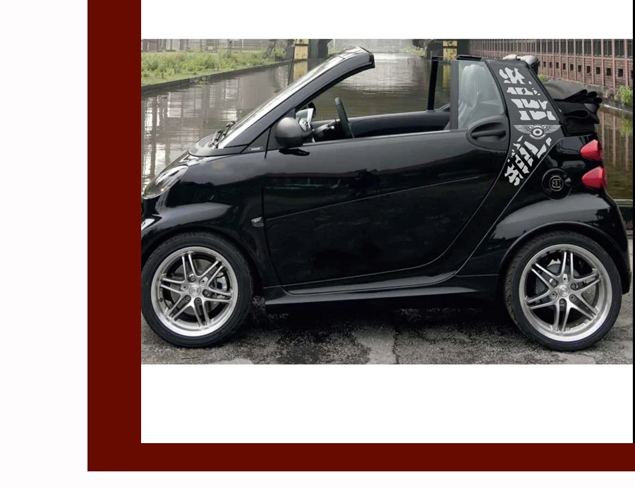 2pc cool tire print styling graphic vinyls car stickers customize for smart mini 2 doors sticke