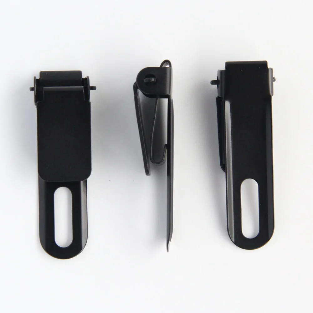 Тактический черный стальной зажим 2 шт. тонкий фиксированный для ремня переноски
