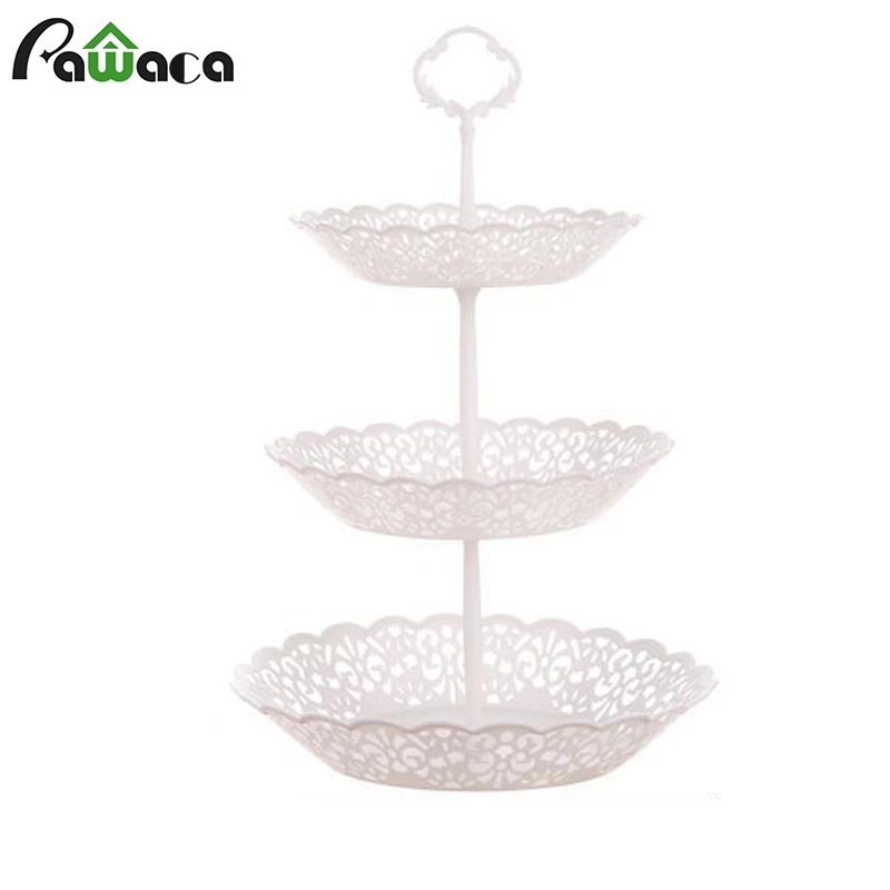 Three-layer Fruit Plate Snack Snacks Set Plate Hollow Storage Tray Fruit Basket Removable Snack Tray Home Kitchen Storage Tools