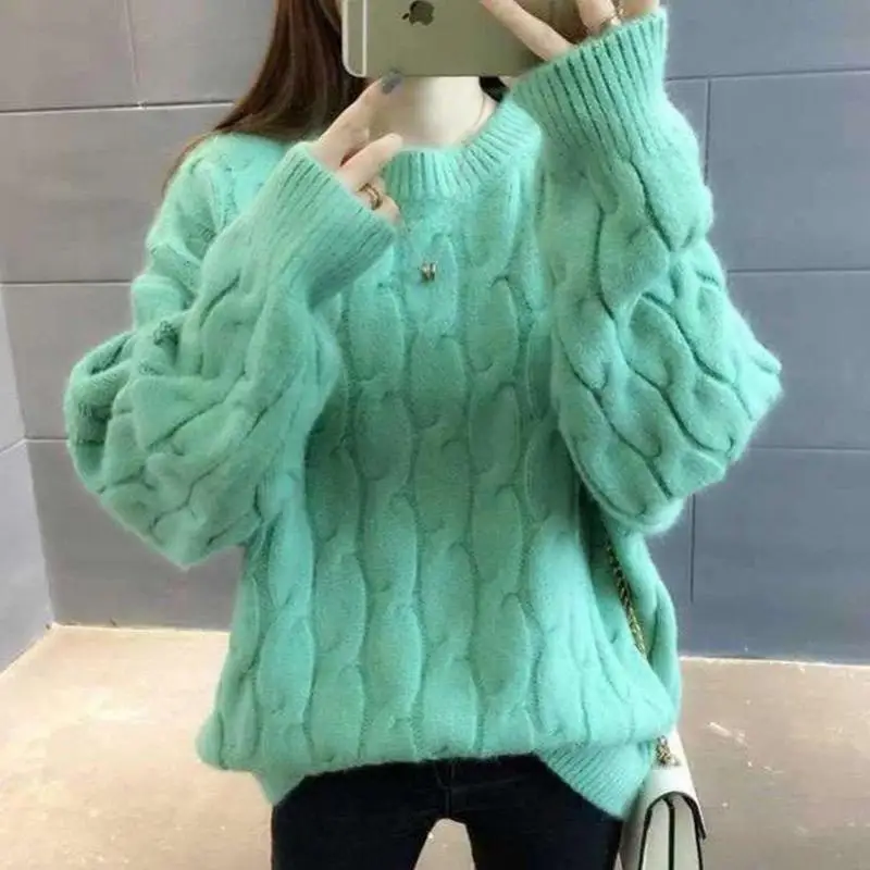 Модный свитер для женщин сезон осень-зима 2019 Модные свободные женские вязаные