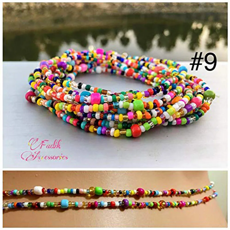 

Bohemian Ethnic Sexy Beach Waist Chain Belly Chain African Tribe Colored Resin Beaded Body Piercing Jewelry