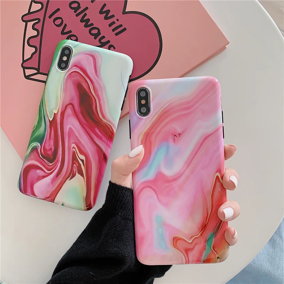 Модный милый мраморный чехол с принтом для телефона Apple iPhone XR funda X 8 7 plus coque 6 6s Xs max |