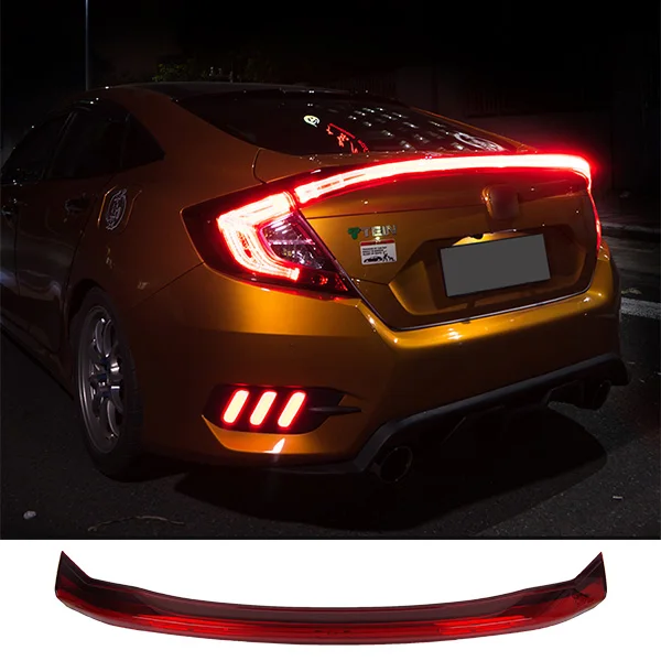 AKD Тюнинг автомобилей задние фонари для Honda CIVIC X G10- задние фонари светодиодный DRL ходовые огни Противотуманные фары с ангельскими глазками задняя парковка - Цвет: Красный