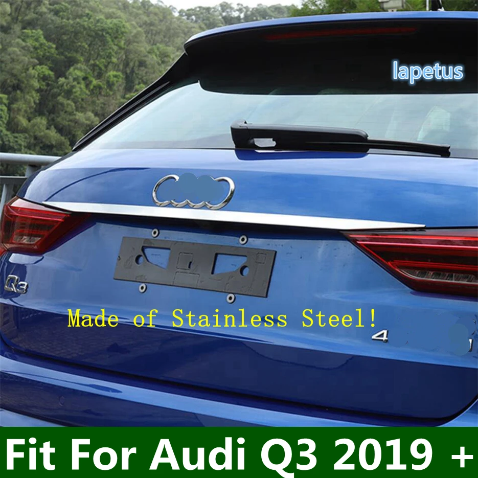 

Lapetus Tail Rear Trunk & Upper Tailgate Door Overlay Steamer Lid Molding Plate Cover Trim For Audi Q3 2019 - 2021 Exterior