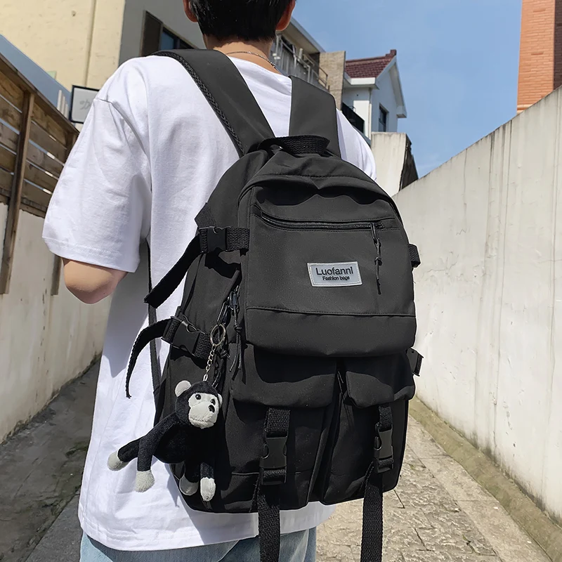 

HOCODO Multi-Pocket Women Backpack Anti-Theft Nylon Female Backpack Unisex Laptop School Bag High Capacity Travel Shoulder Bag