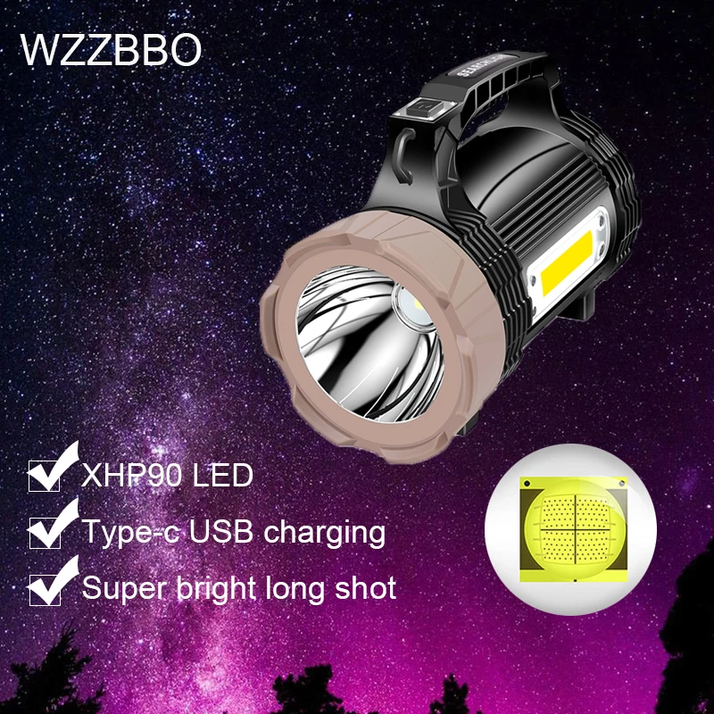 

Powerful Flashlight Torch USB Rechargeable Tactical Hunting Flashlight Lamp LED Flash Light self defense camping 100000 lumen