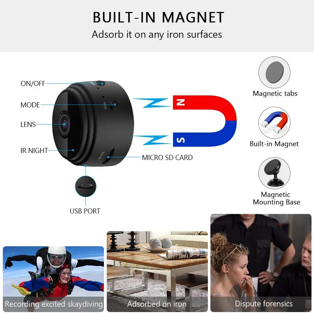 

EVKVO HD 1080P Micro Mini Camera Sensor Night Vision Camcorder Motion DVR Micro Camera Sport DV Video Small Camera Night Vision