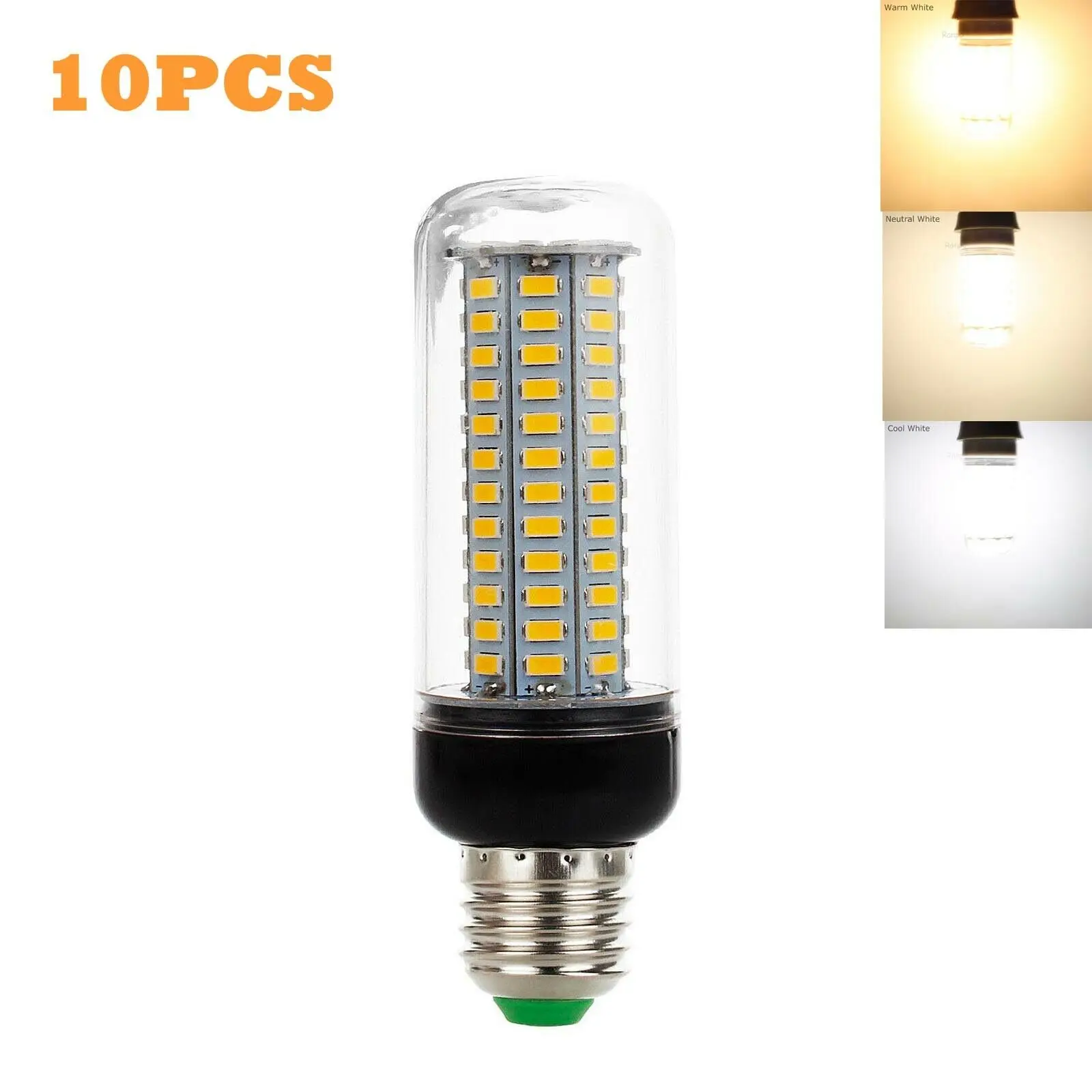 10PCS AC 85-265V LED Corn Lamp  Ultra-Bright Bulbs RK  Energy Save Lamp E27 Chandelier Lighting Warm white 30W 5730SMD