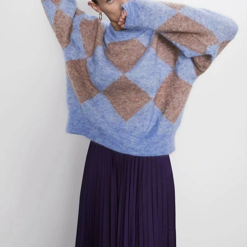 Новый вязаный свитер из шерсти и мохера пуловер с круглым воротником 2019 | Женская