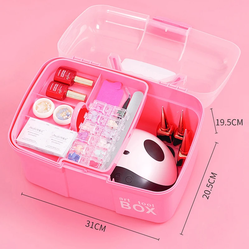 1 шт. портативная коробка для инструментов маникюра чехол хранения косметики