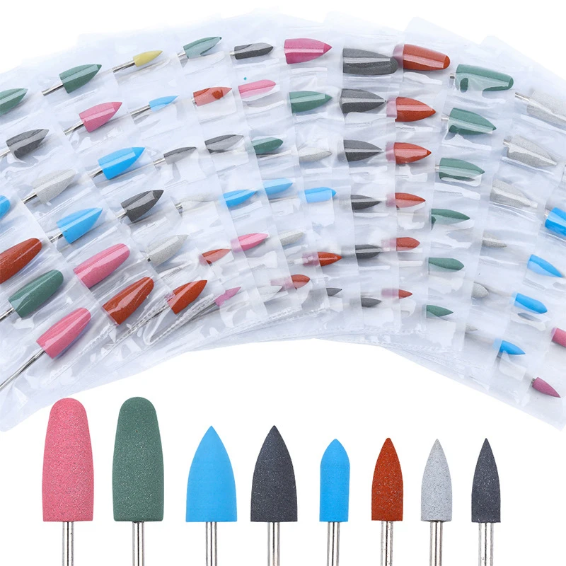 

6pcs/set Silicon Rubber Nail Drill Milling Cutter Drill Bits Files Burr Buffer for Electric Machine Nail Art Cuticle Cutter Tool