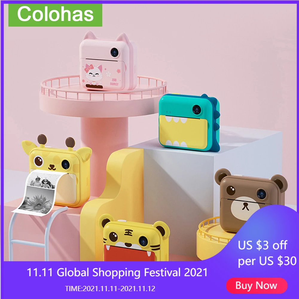 Children Camera Instant Print Camera For Girls Boys Kids Camera Instantane With Thermal Photo Paper Toys Camera Birthday Gifts