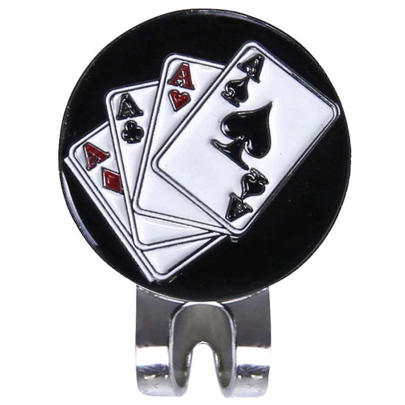 

ELOS-Magnetic cap clip removable metal golf black poker marker set