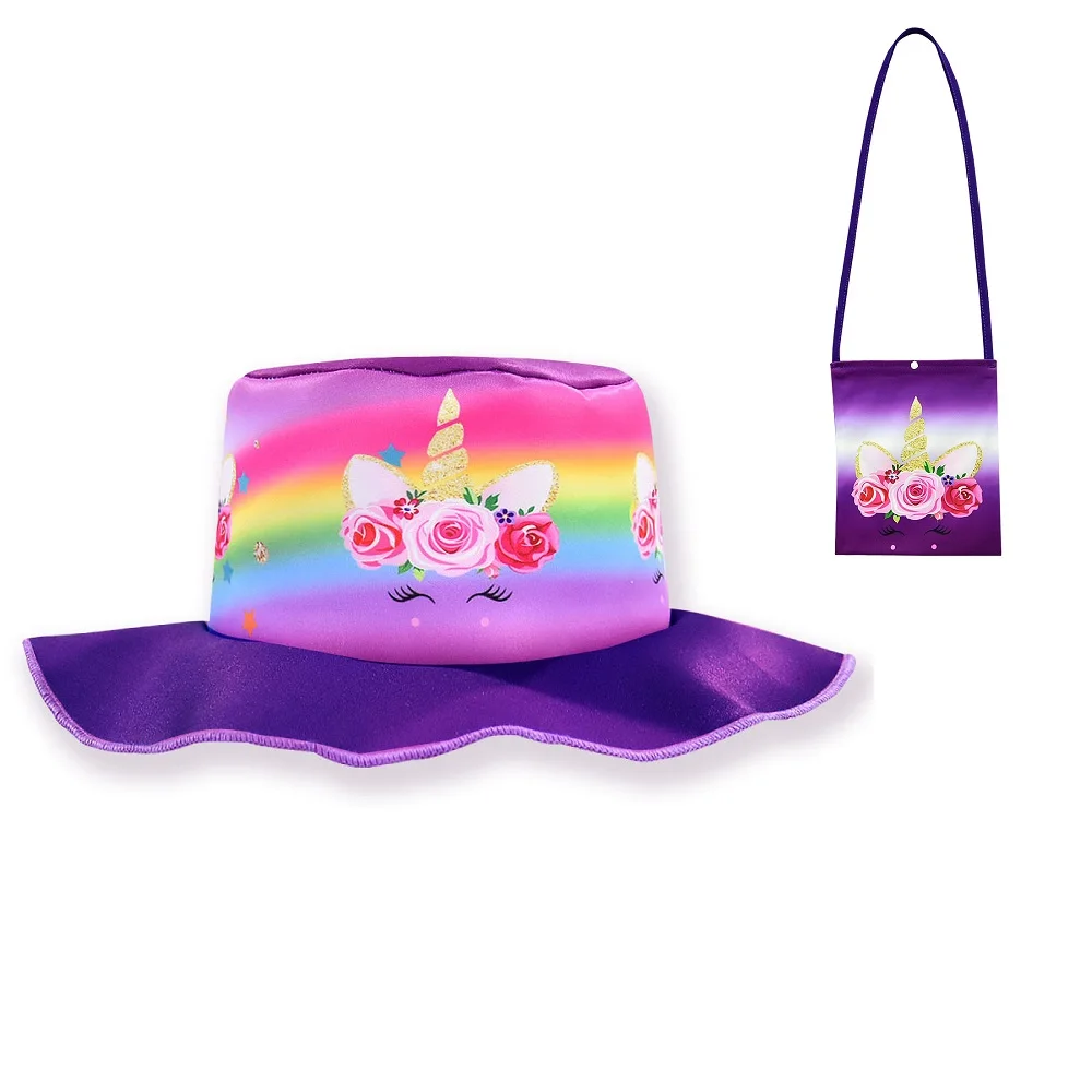 Hat 2Pcs Платья для маленьких девочек с единорогом; модные детские летние вечерние комплекты с шортами; одежда для свадьбы; одежда для подростков; одежда для малышей - Цвет: Hat 2Pcs