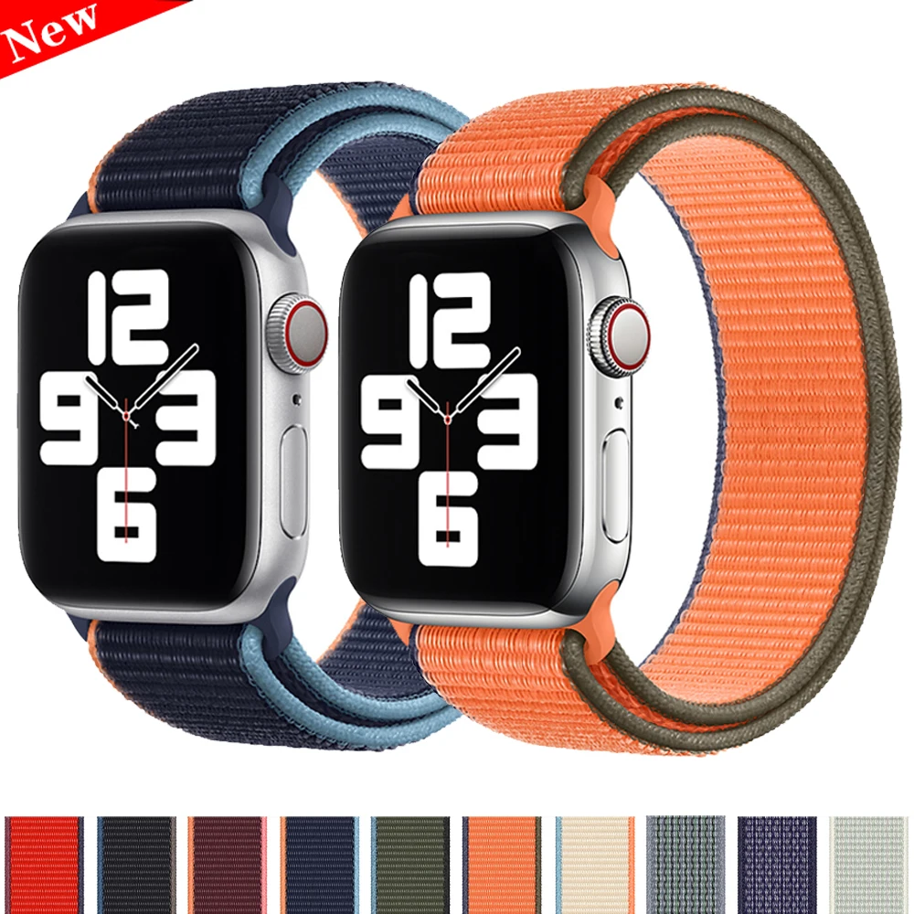 

Sport Loop strap for Apple Watch band 44mm 40mm bracelet Series 6 SE 3 4 5 Nylon Belt iWatch band 38mm 42mm apple watch strap