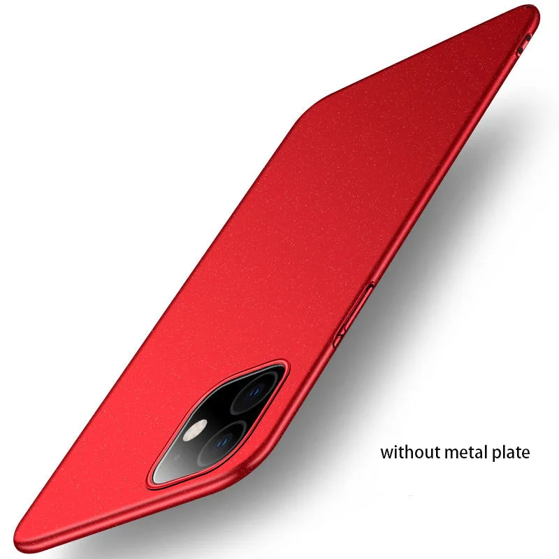 normal red Для iPhone 11 Pro чехол матовый, в стиле AI Xuan iPhone 11 металлический пластиковый магнитный автомобильный держатель Крышка для iPhone 11 Pro Max - Цвет: normal red