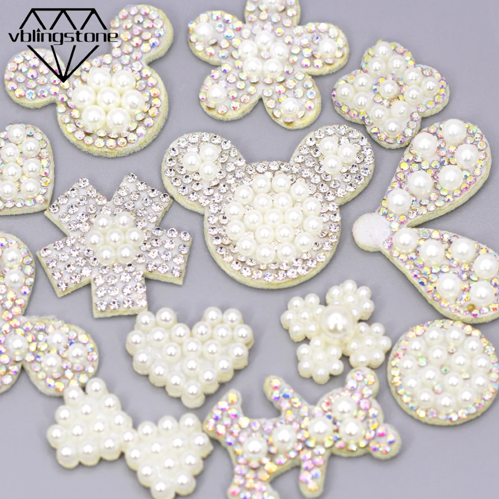 10 шт. стразы жемчужные заплатки усеяны искусственными драгоценными камнями