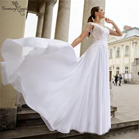 beach wedding dresses boho bridal gowns 2022 backless lace appliques tassel a line chiffon bride dress vestido de noiva