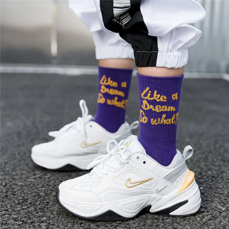 Ins модные однотонные женские носки в стиле хараджуку с надписью зимние