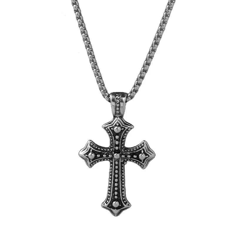 

Cross dominic toretto new retro gothic style cross necklace men's student personality hip hop titanium steel pendant necklace
