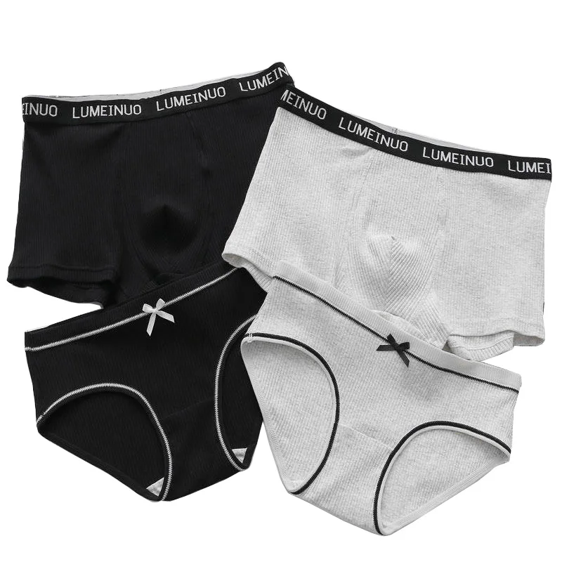 

Couple Panties Set Cotton Underwear Cozy Lingerie Men Boxer Shorts Female Underwear Intimates Underwear Couple Sexy Underwear