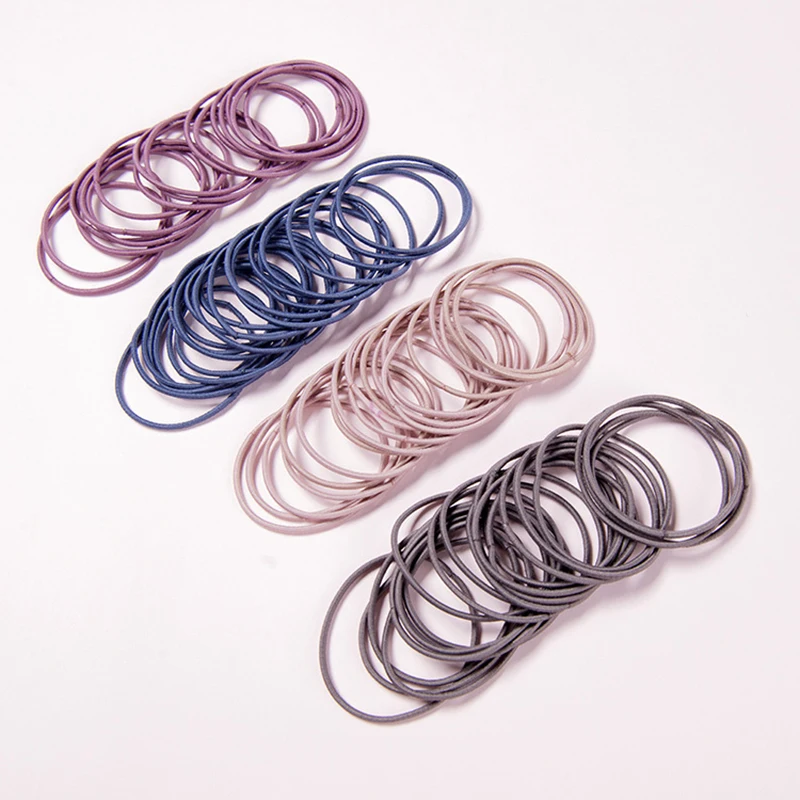 

100Pcs/Bag 5CM Hair Accessories Women Rubber Bands Scrunchies Elastic Hair Bands Girls Ponytail Holder Ties Gum for Hair