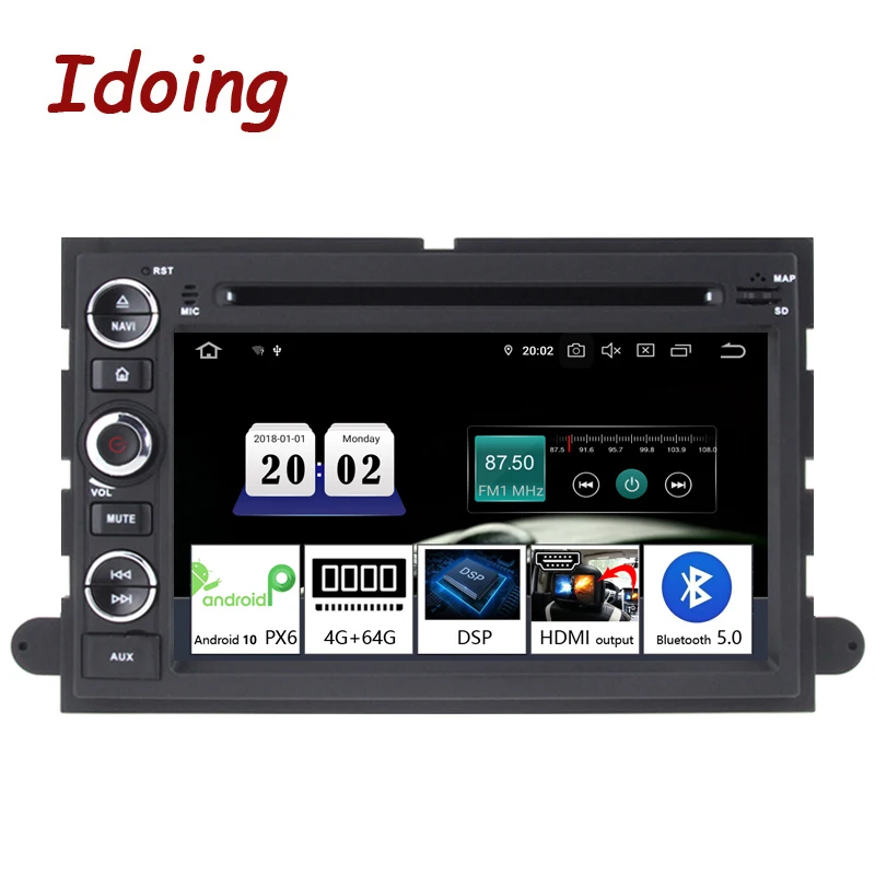 

Idoing 7"2Din Andriod 10 Car Radio DVD Multimedia Player For Ford Fusion Explorer Edge 2004-2009 4G+64G GPS Navigation PX6