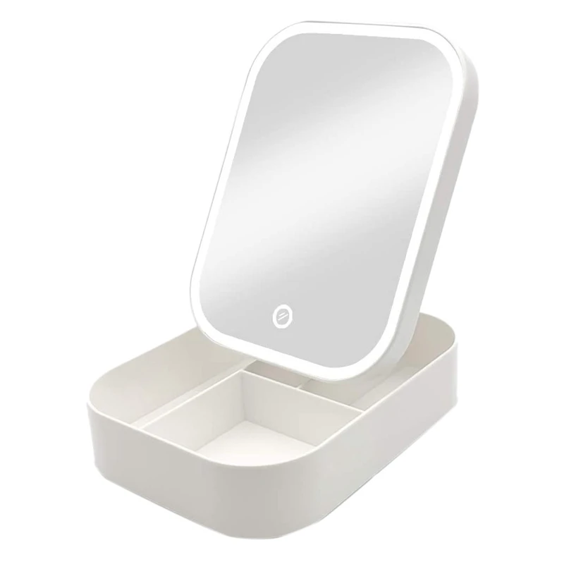 

Настольное зеркало для макияжа чехол светодиодный заполняющий светильник коробка для хранения косметики, свяжитесь с Управление Настольн...