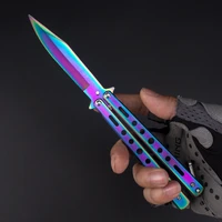 butterfly knife multifunction foldable training butterfly knife dull gaming tool no edge training knife 440c stainless steel