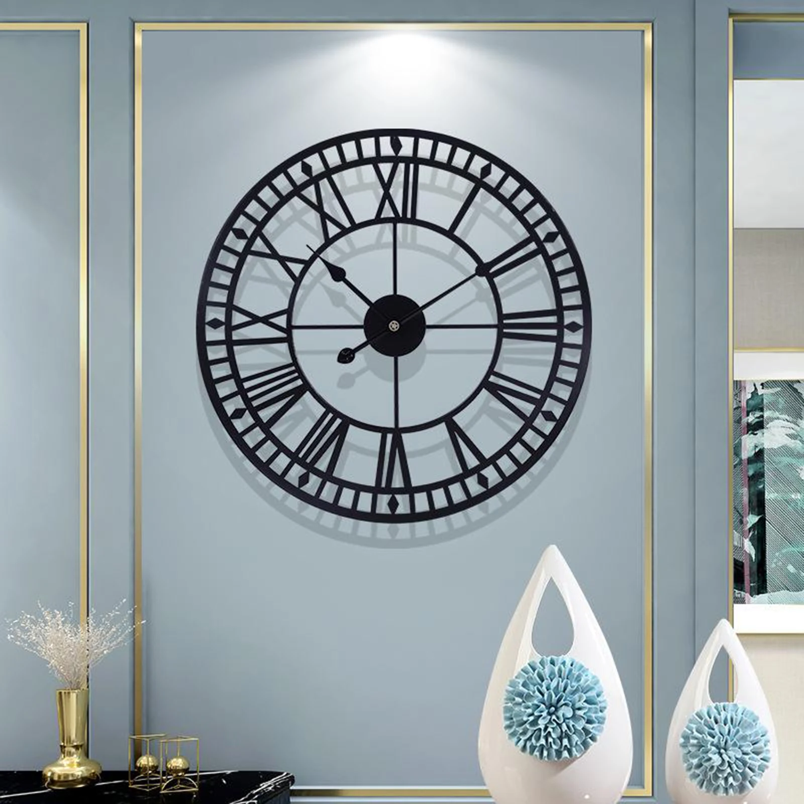 

Vintage Wall Clock 40cm Hallway Roman Numerals Church Clocks Decorative