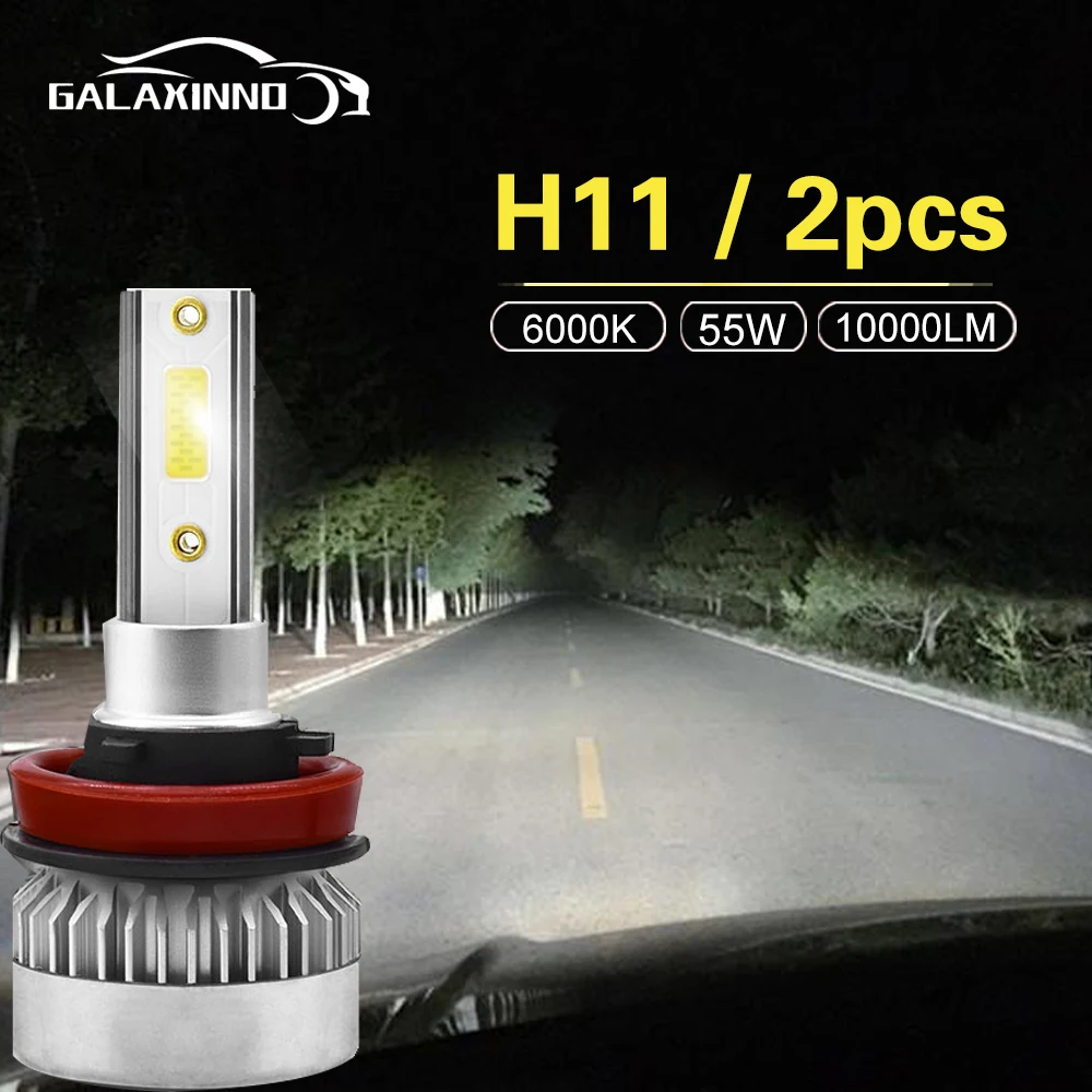 H11 светодиодный фары автомобиля мини Размеры Авто Противотуманные 6000 К 110
