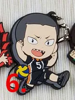 6 Горячий Аниме Haikyuu резиновый брелок для ключей ремешки редкий косплей подарок - Цвет: 6