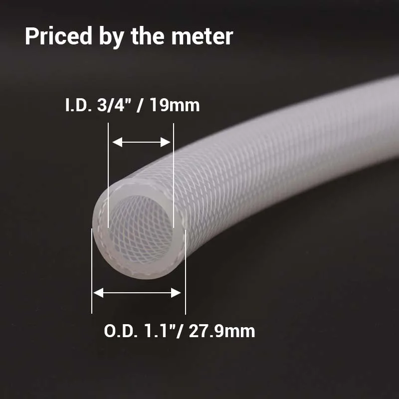 Усиленная силиконовая трубка 3/4 &quotID X 1 1&quot OD по цене метра Пищевая для Домашнего