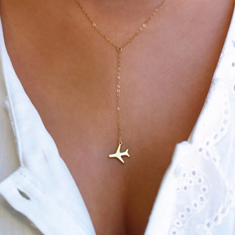 

Titanium Steel Necklace For Women Plane Necklace Airplane Pendant Necklace Aircraft Chain Layered Tiny Dainty Jewelry