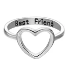 Трендовые Простые открытые кольца любящее сердце, лучший вариант для кольцо для друга для женщин BFF дружбы кольцо перста ювелирных изделий Размеры на возраст от 5 до 11 лет