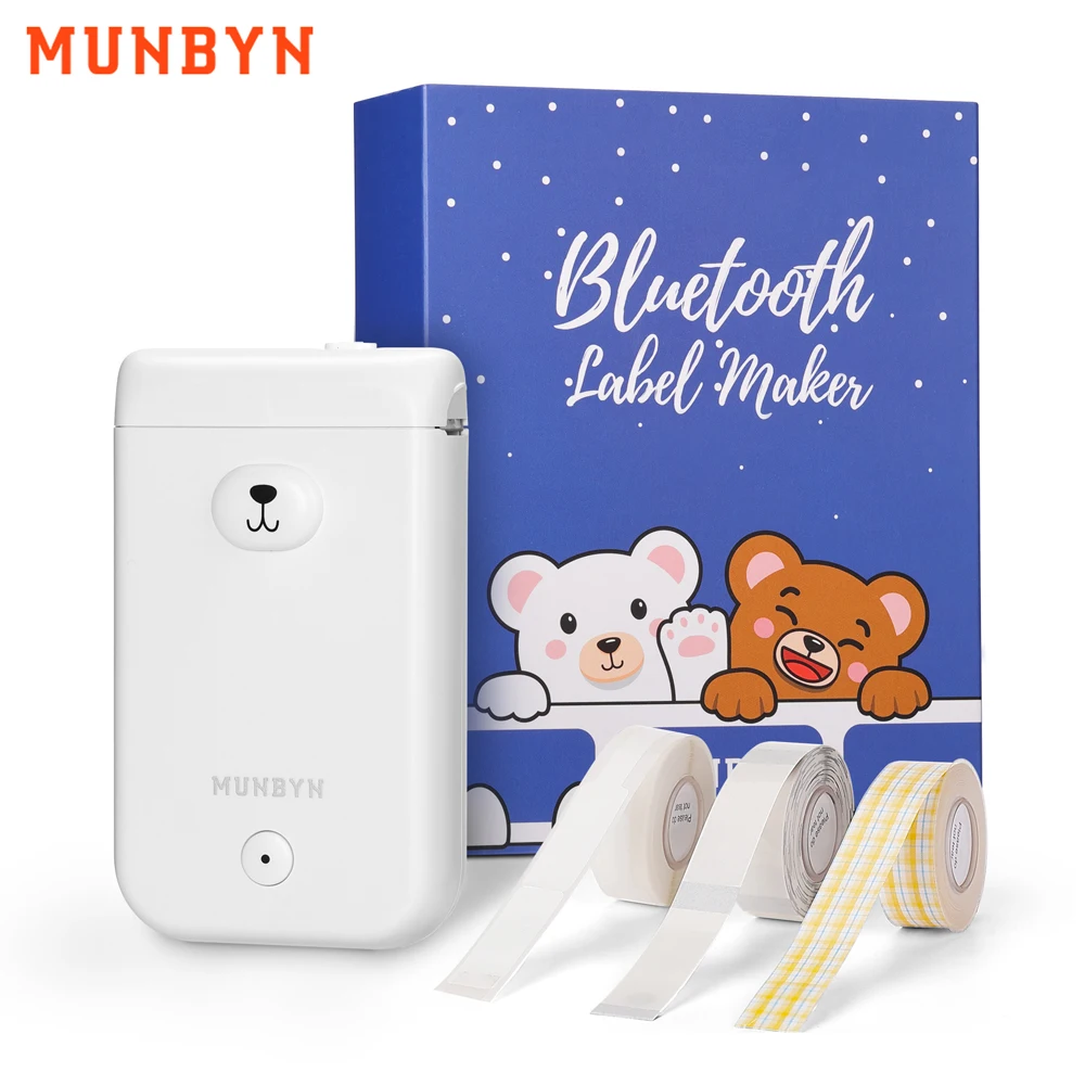Портативный мини принтер для этикеток MUNBYN Bluetooth совместимый домашнего офиса
