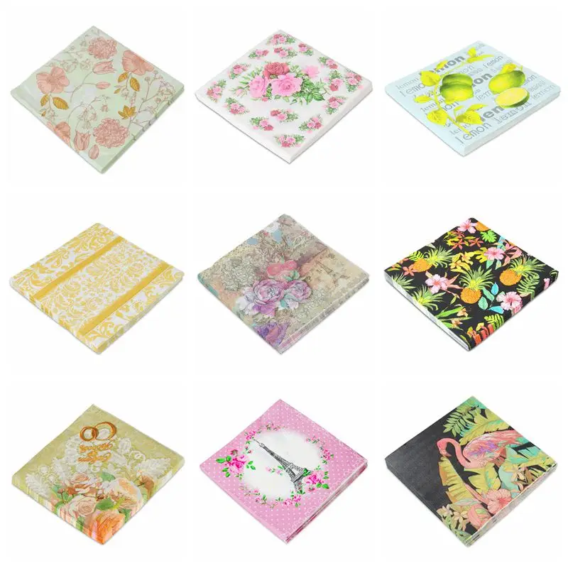 Декоративные бумажные салфетки Элегантные винтажное полотенце Цветочная