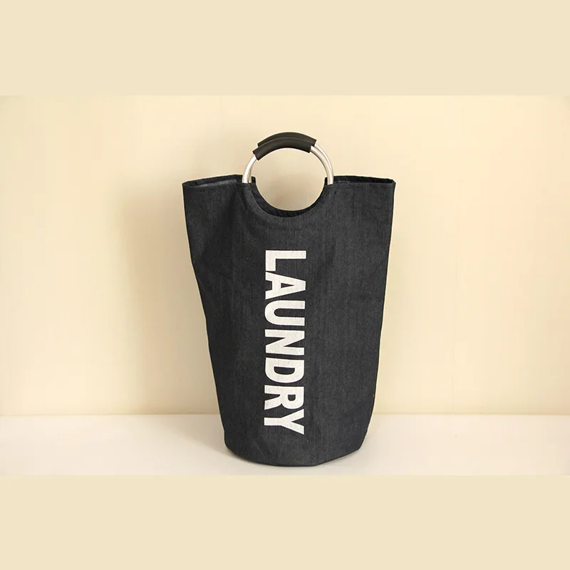 

Collapsible Laundry Basket Bag With Alloy Handle Hamper Toy Cloth Organizer Large Capacity Laundry Bag