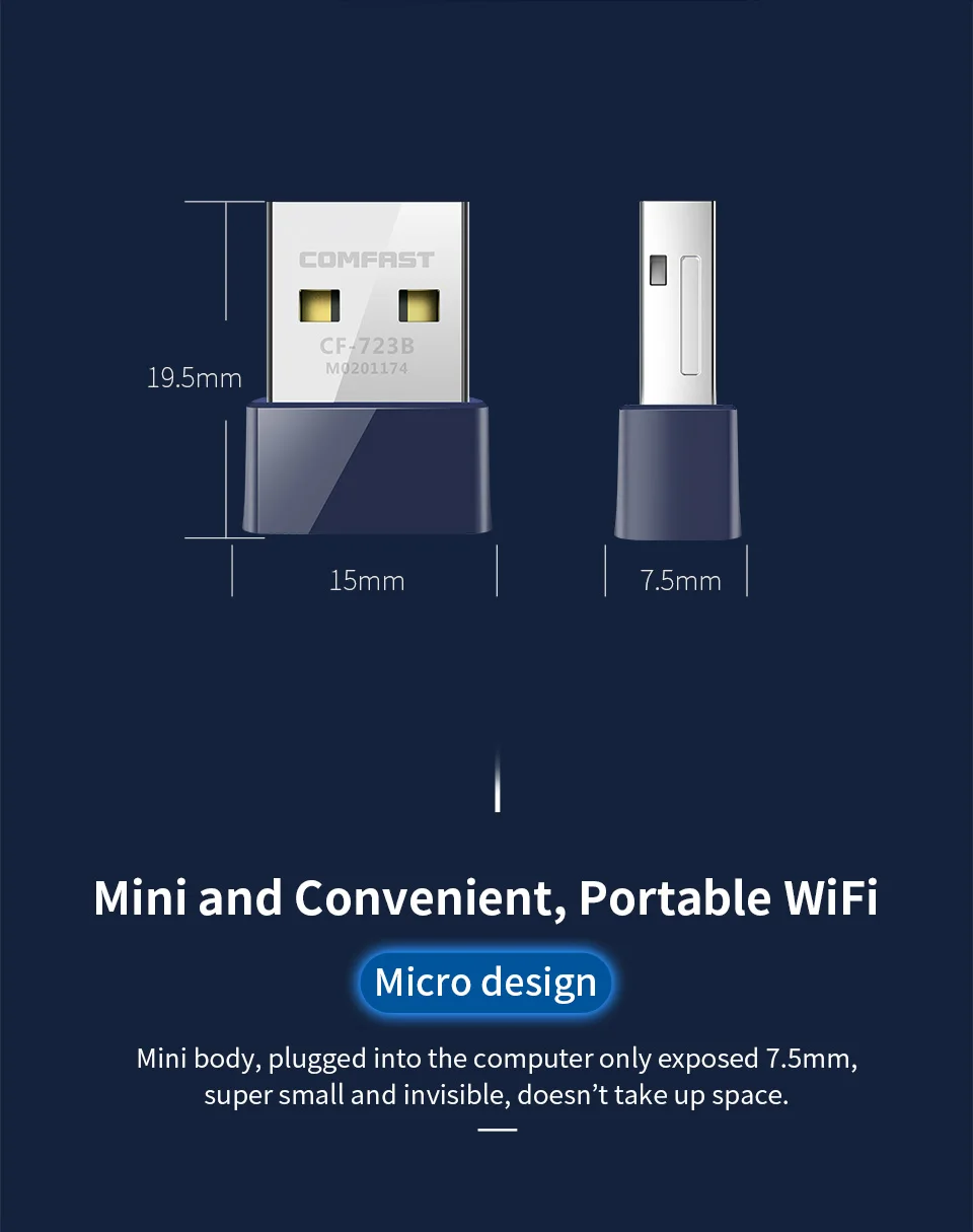 Comfast CF 723B мини USB 2 0 150 Мбит/с беспроводной Wi Fi адаптер приемник сетевая LAN Карта ПК