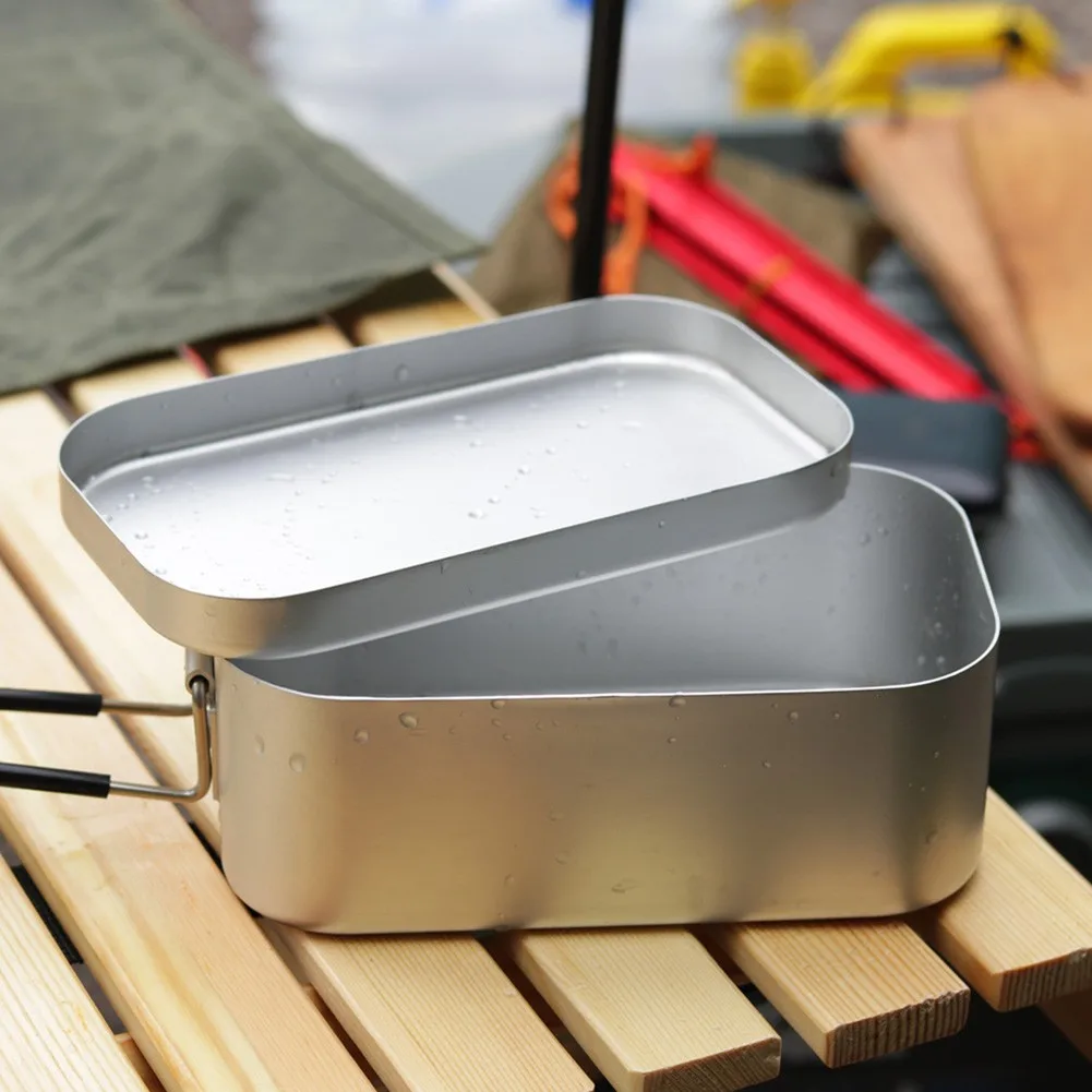 

Pail Lunch Box Picnic Rack Steaming Bento Camping Container Dinner Food