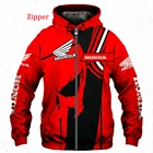 Мужская толстовка Honda 2021 Новинка Honda Wing Racing HRC логотип 3D цифровая толстовка модная трендовая толстовка мужская мотоциклетная толстовка на молнии