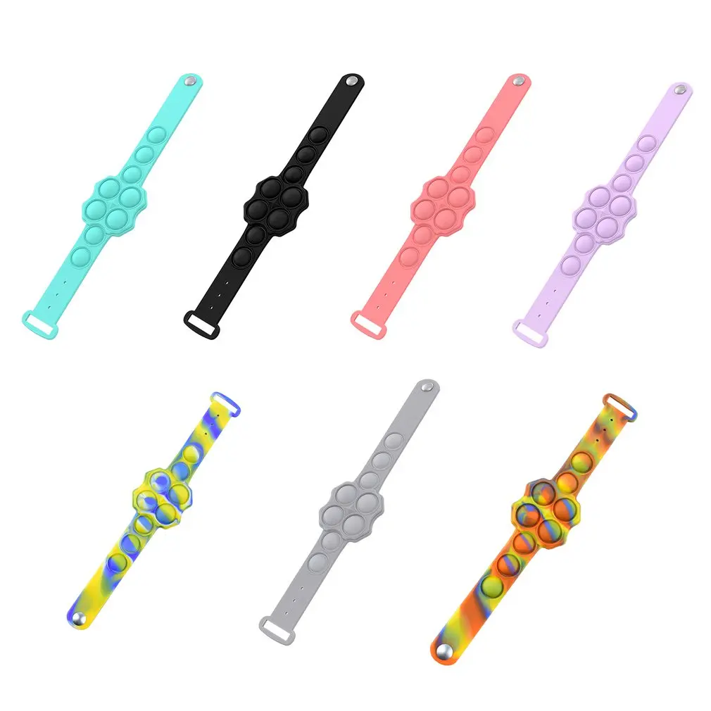 

Silicone Bubble Wristband Mini Dimples Bracelet Fidget Sensory Toy Finger Decompression Game Stress Reliever