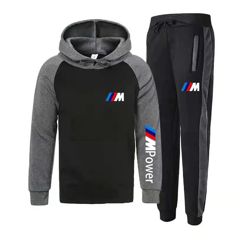 Мужской новый брендовый спортивный и удобный костюм с принтом BMW свитер