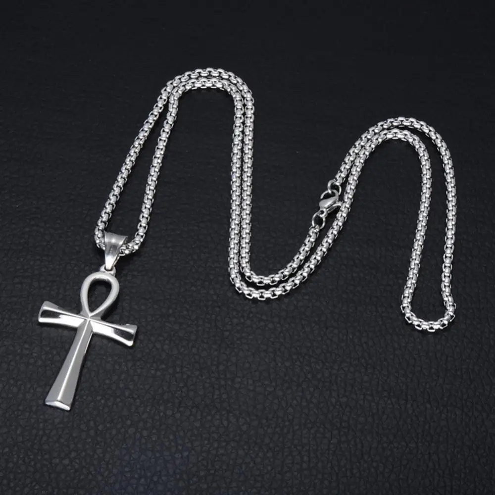 

Fashion Men Cross Pendant Long Chain Necklace Party Club Jewelry Birthday Gift