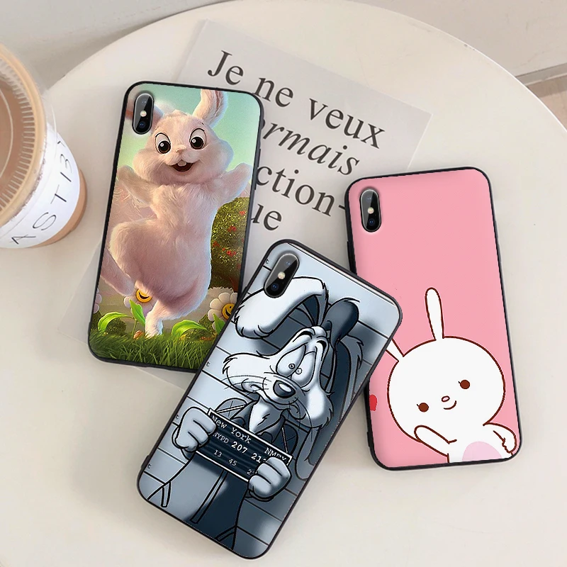 Мягкий чехол из ТПУ с рисунком белого кролика для Apple IPhone X XR XS MAX 5 5S 5C SE 6 S 7 8 Plus ipod
