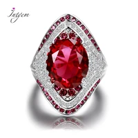 genuine unique 925 silver ring with ruby stones for women vintage crystal fashion luxury wedding party jewelry gifts wholesale