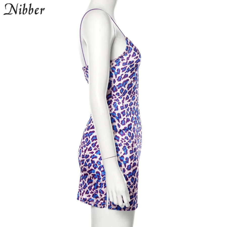 Nibber Harajuku базовое облегающее мини-платье womens2019осеннее популярное леопардовое узкое уличное повседневное вечернее короткое платье mujer